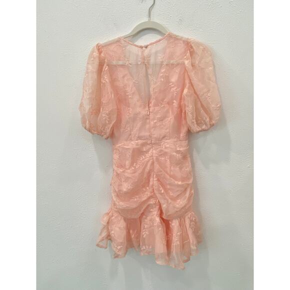 Saint + Secrets Cherry Blossom Pink Girly Ruffle Hem Dress XS NWT - Picture 3 of 5